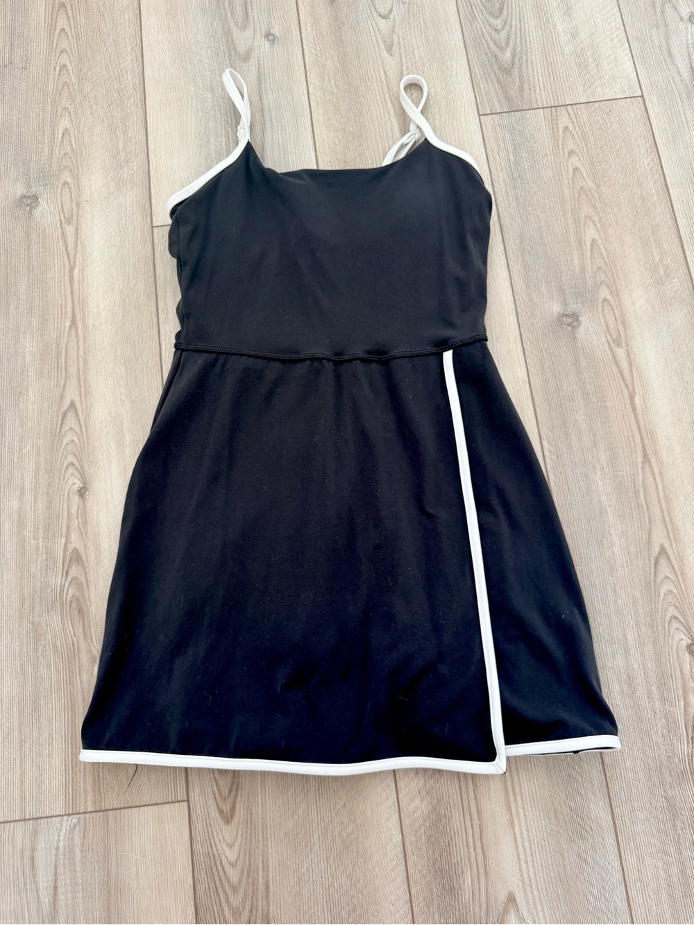 all in motion Black Mini Dress with White Trim